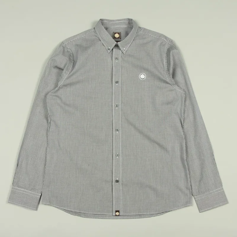 Pretty Green LS Gingham Shirt - Black